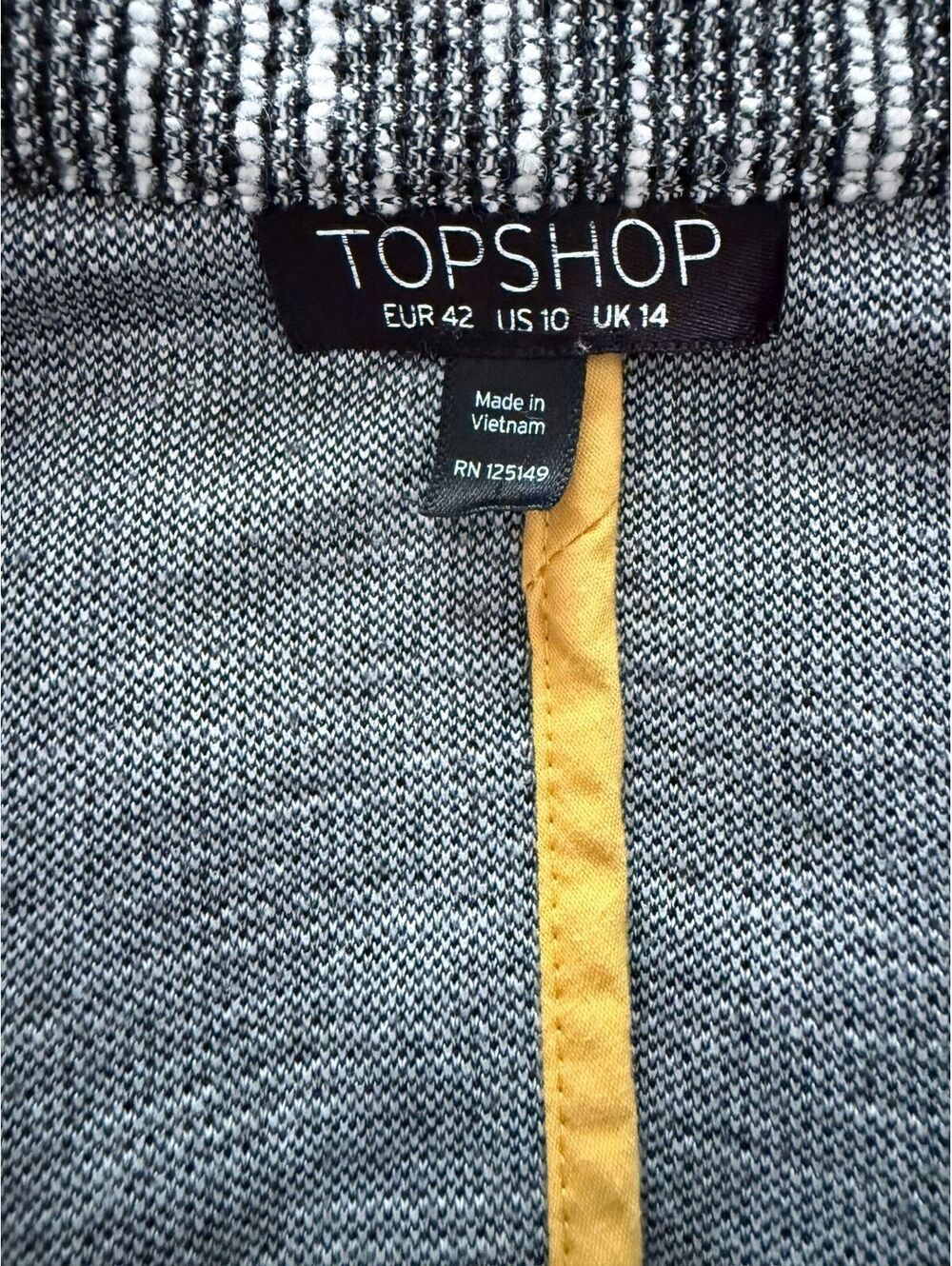 Topshop Women's Blazer Jacket Size 10 Black White Preppy Office Casual Classic - Picture 5 of 9